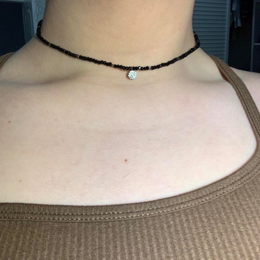 Cute Black Choker necklace with charm